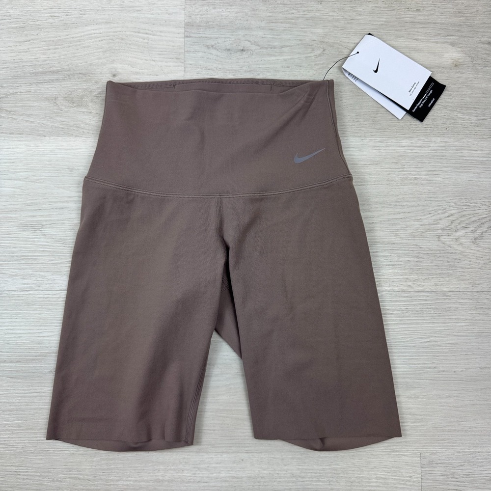 Nike Zenvy High Waisted 8" Biker Shorts Womens XS Brown DQ6003 233